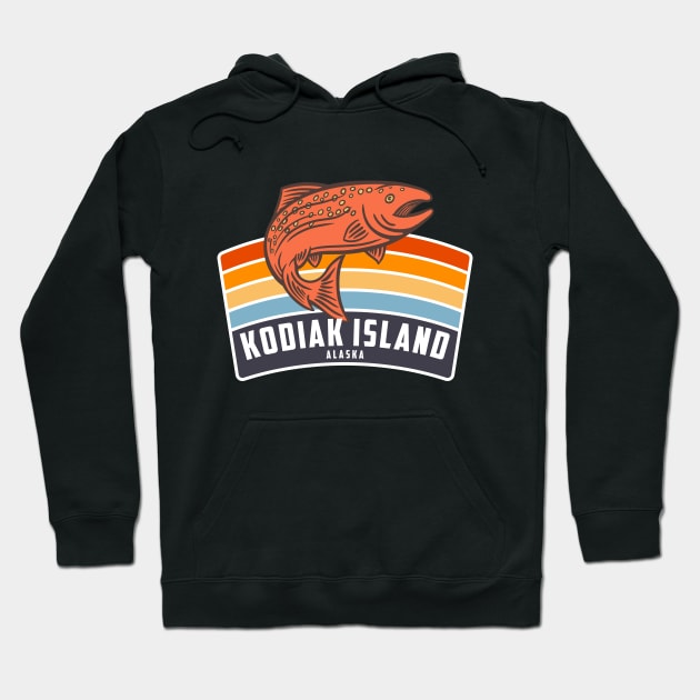 Kodiak Island Alaska Salmon Fishing Graphic Hoodie by Eureka Shirts